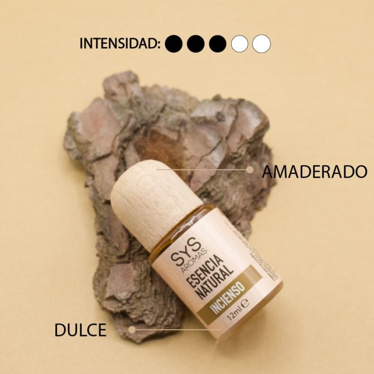 Esencia Incienso 12ml SYS Aromas sobre corteza natural con aroma amaderado y dulce e intensidad tres de cinco