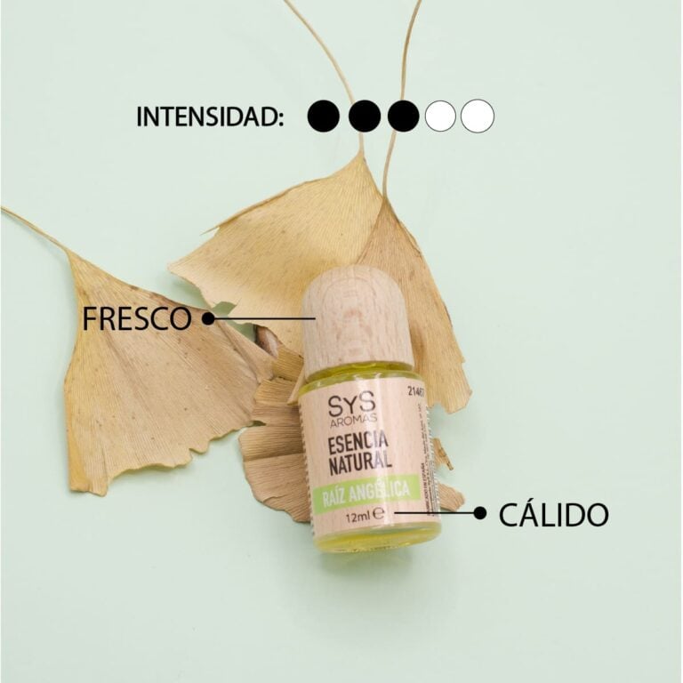Esencia Raíz Angélica 12ml SYS Aromas sobre hojas secas con perfil fresco y cálido e intensidad tres de cinco