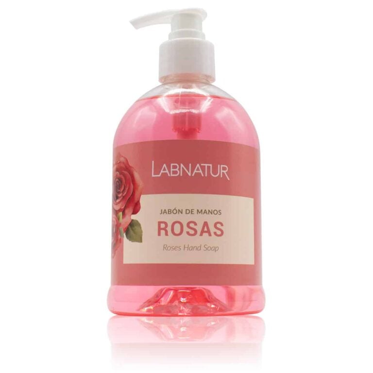 Jabón Manos Rosas 500ml Labnatur natural y vegano para limpiar, suavizar y perfumar las manos