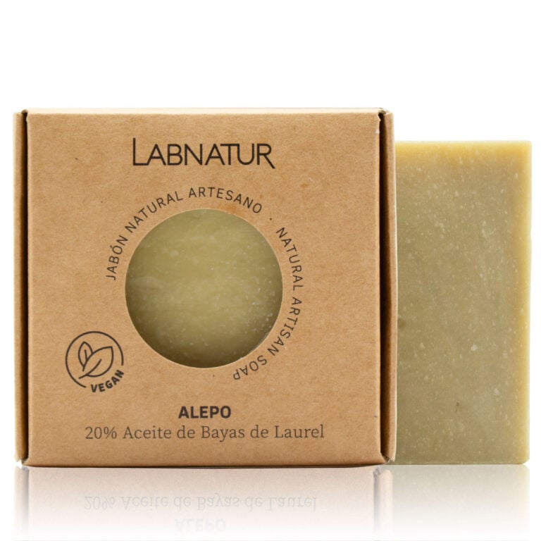 Jabón Natural Artesano Alepo 20% 80g Labnatur natural y vegano sin aceite de palma para piel sensible o acneica