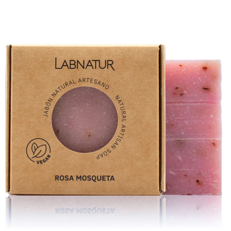 Jabón Natural Artesano Rosa Mosqueta 100g Labnatur natural y vegano sin aceite de palma para piel con marcas, manchas o estrías