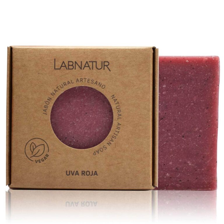 Jabón Natural Artesano Uva Roja 100g Labnatur natural y vegano sin aceite de palma para piel madura o apagada