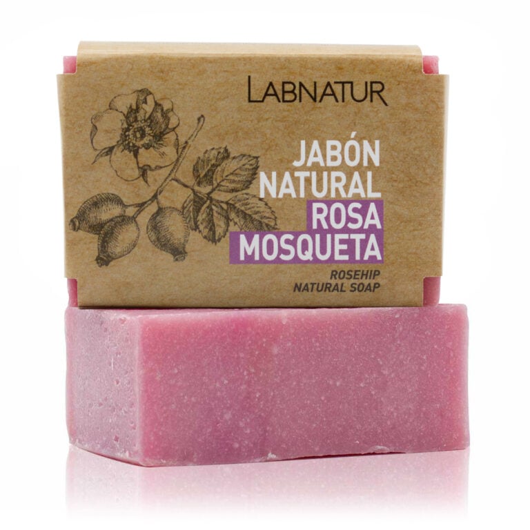 Jabón Natural Rosa Mosqueta 100g Labnatur natural y vegano para piel seca, madura o con marcas
