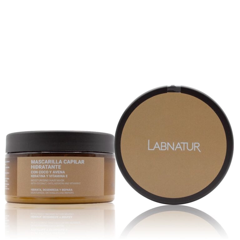 Mascarilla Capilar Coco y Avena con Keratina 250ml Labnatur para hidratar, desenredar, reparar y suavizar el cabello.