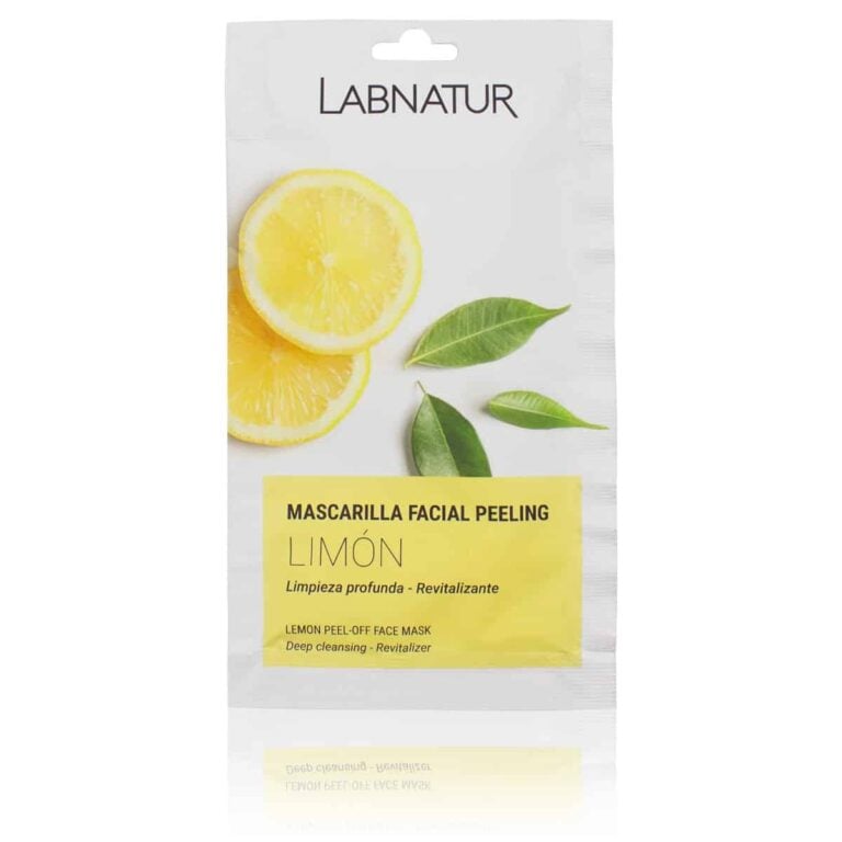 Mascarilla facial peel-off de Limón 10ml Labnatur astringente y refrescante para piel mixta y grasa.