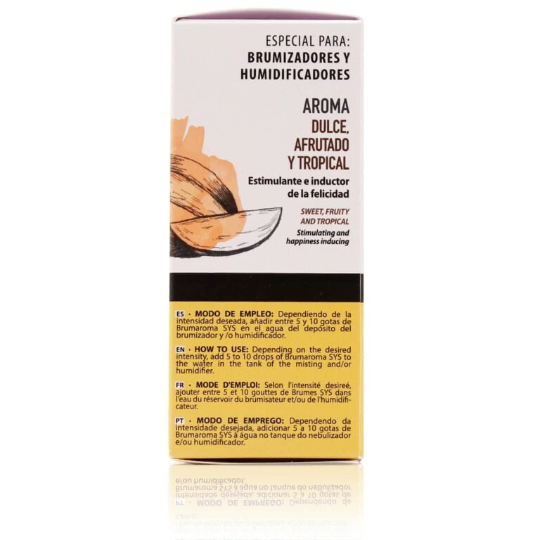 Propiedades de la Esencia Hidrosoluble Mango 50ml SYS Aromas energizante, estimulante y afrutada