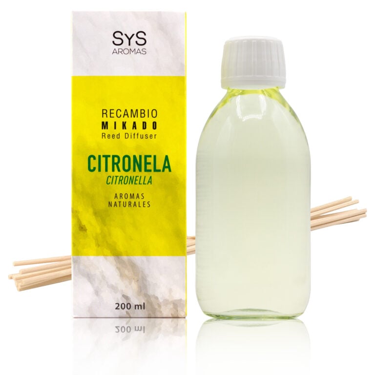 Recambio Mikado Citronela 200ml + Palos Mármol SYS Aromas aroma cítrico y herbal