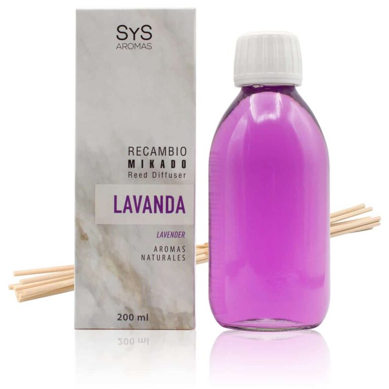 Recambio Mikado Lavanda 200ml + Palos Mármol SYS Aromas aroma floral y agreste