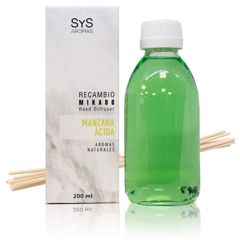 Recambio Mikado Manzana Ácida 200ml + Palos Mármol SYS Aromas aroma afrutado y ácido