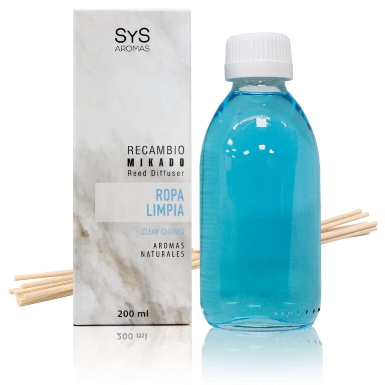 Recambio Mikado Ropa Limpia 200ml + Palos Mármol SYS Aromas aroma fresco y limpio