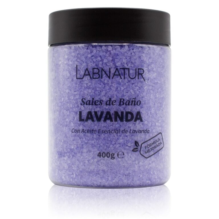 Sales de Baño Lavanda 400g Labnatur naturales y veganas con aceite esencial de lavanda para baño relajante