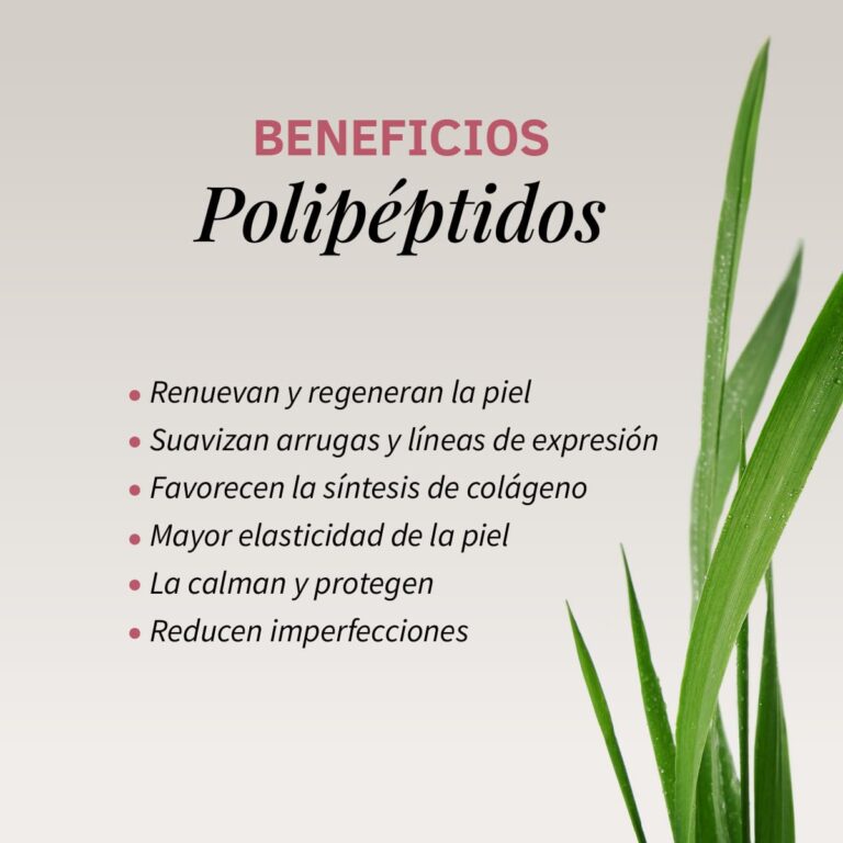 Infografía de los beneficios de los polipéptidos del Sérum Facial Tensor Effect Labnatur
