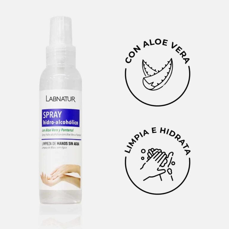 Spray hidroalcohólico Labnatur 125ml con aloe vera para limpiar e hidratar las manos sin agua