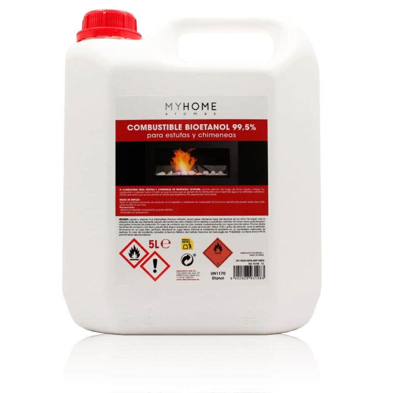 Bioetanol 99,5% Origen Vegetal 5 Litros MyHome para estufas, chimeneas y quemadores de bioetanol.