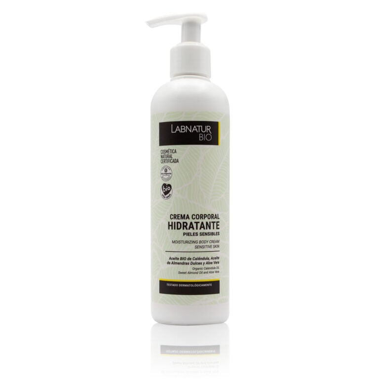 Crema Corporal Hidratante Pieles Sensibles 400ml Labnatur Bio con caléndula bio, almendras dulces, aloe vera y karité.