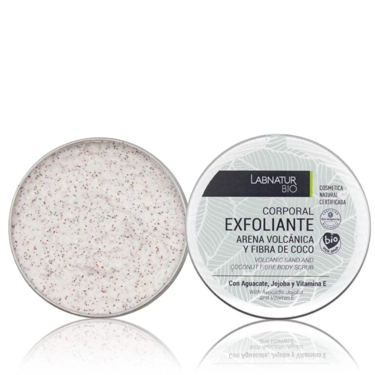 Exfoliante Corporal 250ml Labnatur Bio con arena volcánica, fibra de coco, aloe vera, aguacate, jojoba y vitamina E.