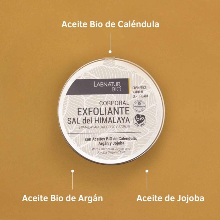 Envase frontal del Exfoliante Corporal Sal del Himalaya 250g Labnatur Bio natural certificado y vegano.