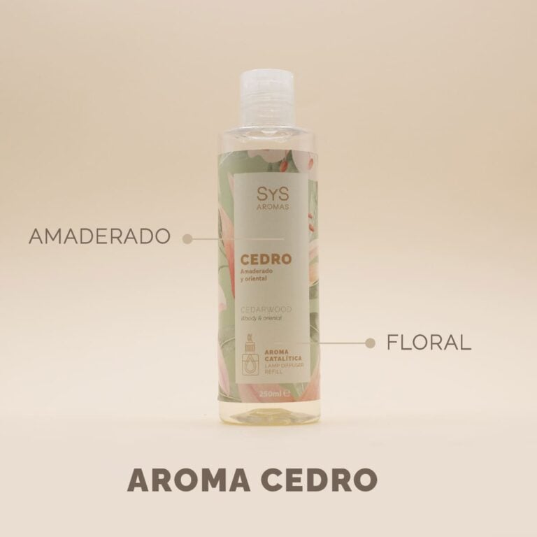 Aroma para Lámpara Catalítica Cedro 250ml SYS Aromas con perfil amaderado y floral