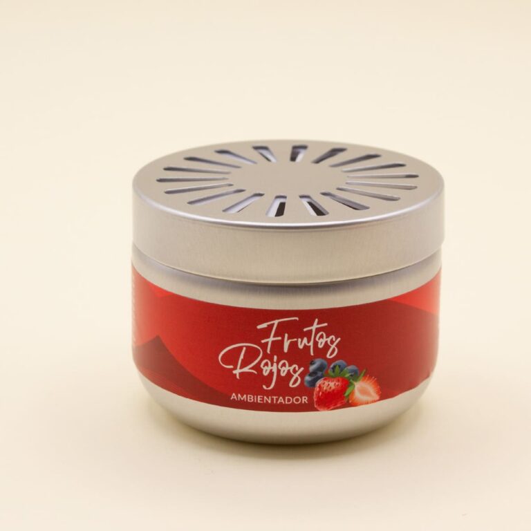 Ambientador Frutos Rojos en tarro de aluminio 30g SYS Aromas con tapa difusora