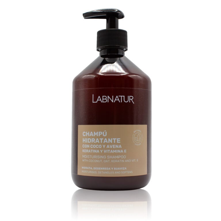 Champú Hidratante Coco y Avena con Keratina 500ml Labnatur natural para cabello seco deshidratado o encrespado