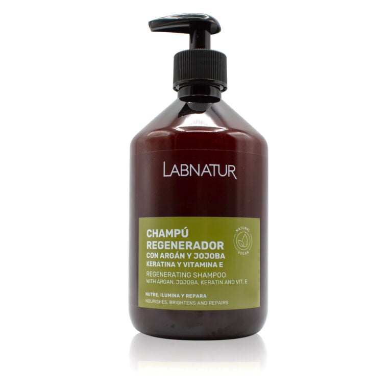 Champú Regenerador Argán y Jojoba con Keratina 500ml Labnatur natural para cabello seco dañado o apagado
