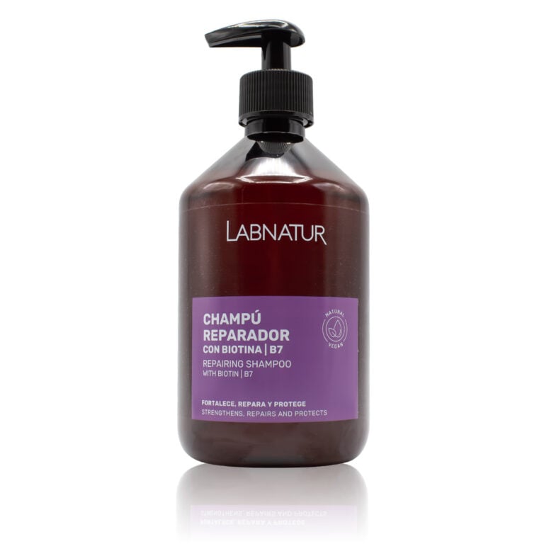 Champú Reparador con Biotina 500ml Labnatur natural y vegano para cabello quebradizo o debilitado