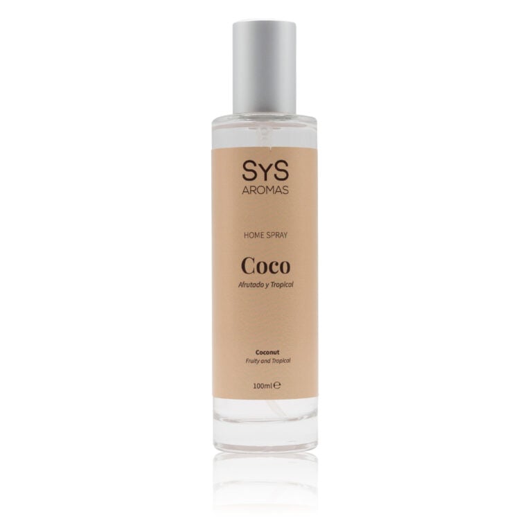 Ambientador Pulverizador Coco 100 ml Origins SYS Aromas con notas dulces y afrutadas, aroma calmante e intensidad media.