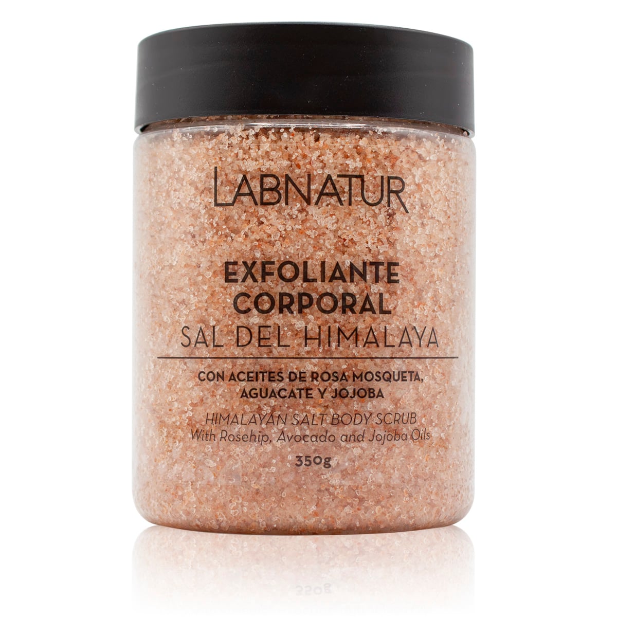 Exfoliante Corporal Sal del Himalaya 350 g Labnatur natural y vegano con aceites de rosa mosqueta, aguacate y jojoba.