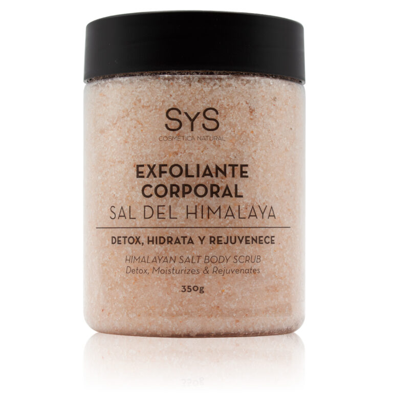 Exfoliante corporal Sal del Himalaya 350g SYS natural y vegano con rosa mosqueta aguacate y jojoba