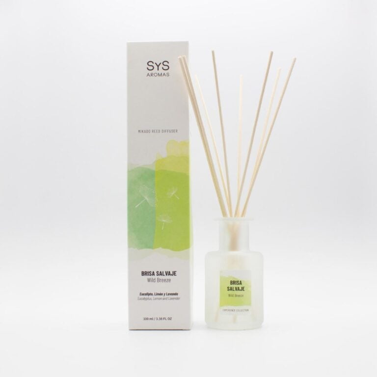 Ambientador Mikado Brisa Salvaje 100ml Experience SYS Aromas con caja y varillas difusoras naturales