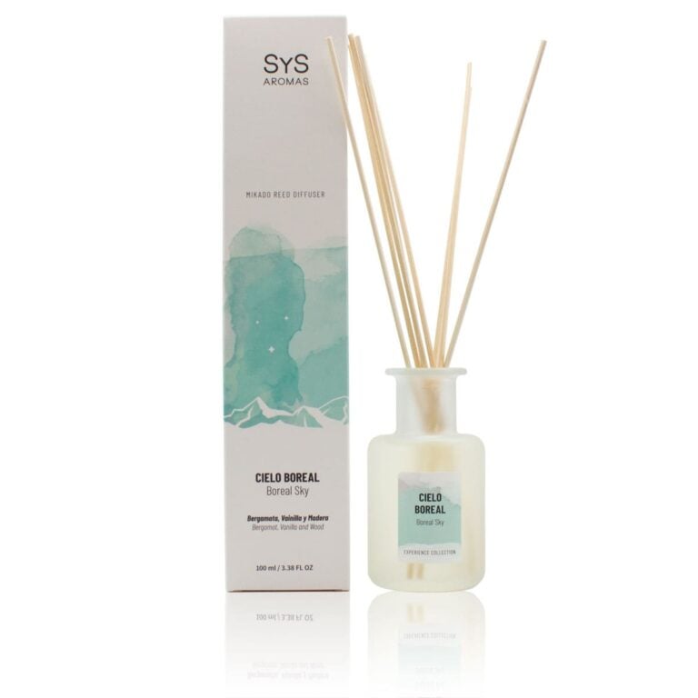 Ambientador mikado Cielo Boreal 100ml SYS Aromas con bergamota vainilla y madera