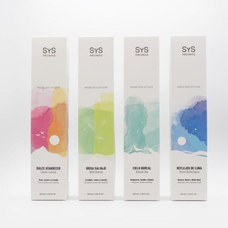 Cajas de los mikados Experience SYS Aromas Dulce Atardecer Brisa Salvaje Cielo Boreal y Reflejos de Luna