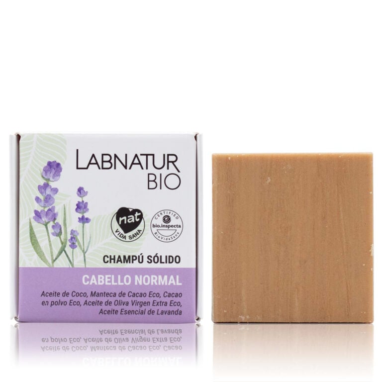 Champú sólido Cabello Normal 75g Labnatur Bio natural ecológico con aceite de coco cacao oliva y lavanda