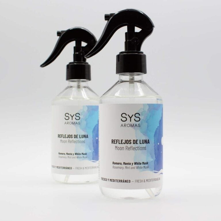 Dos ambientadores Pulverizador Reflejos de Luna 300ml Experience SYS Aromas con romero menta y white musk