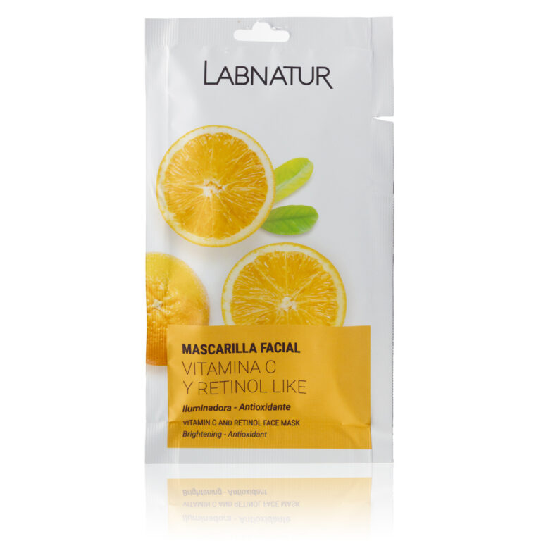 Mascarilla facial Vitamina C y Retinol Like 15ml Labnatur iluminadora y antioxidante para piel apagada.
