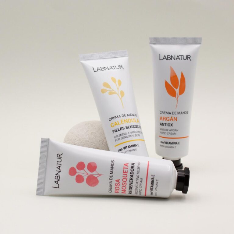 Crema de Manos Caléndula 50ml Labnatur junto a las variedades Argán y Rosa Mosqueta