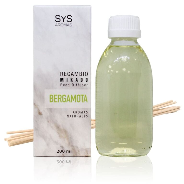 Recambio Mikado Bergamota 200ml + Palos Mármol SYS Aromas aroma cítrico y floral