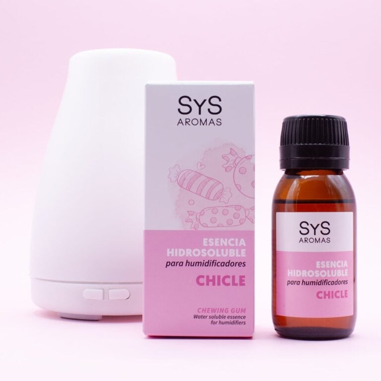 Esencia Hidrosoluble Chicle 50ml SYS Aromas con estuche y humidificador blanco