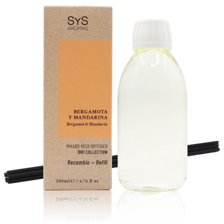 Recambio Mikado Bergamota y Mandarina 200ml + Palos 1991 SYS Aromas aroma cítrico y herbal
