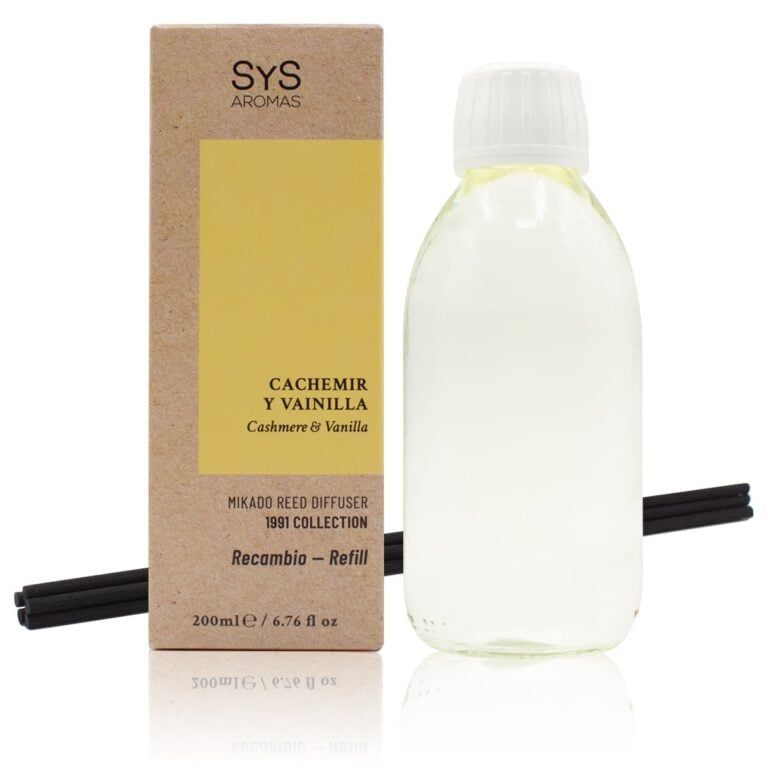 Recambio Mikado Cachemir y Vainilla 200ml + Palos 1991 SYS Aromas aroma dulce y cálido