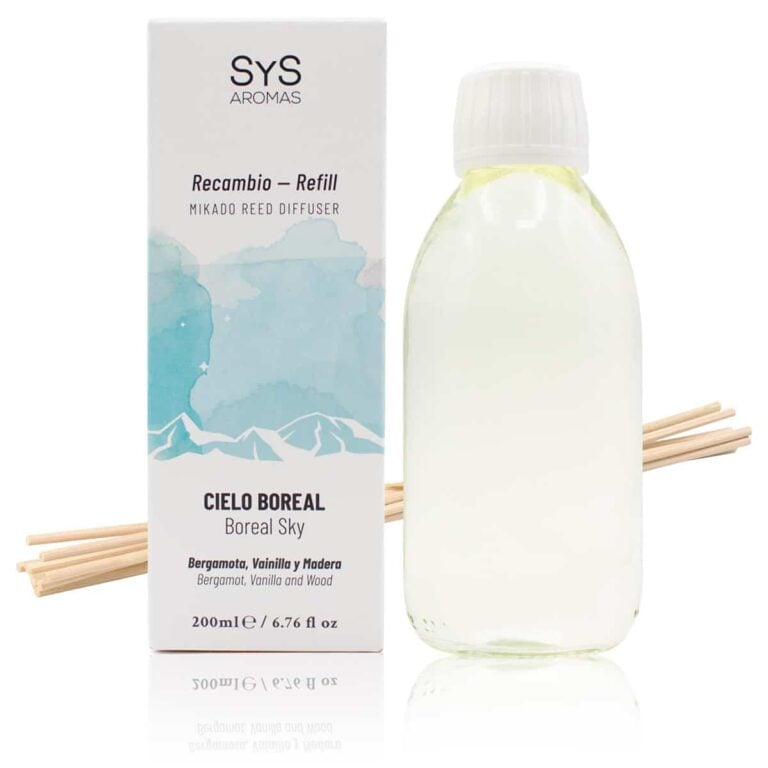 Recambio Mikado Cielo Boreal 200ml + Palos Experience SYS Aromas aroma amaderado y dulce