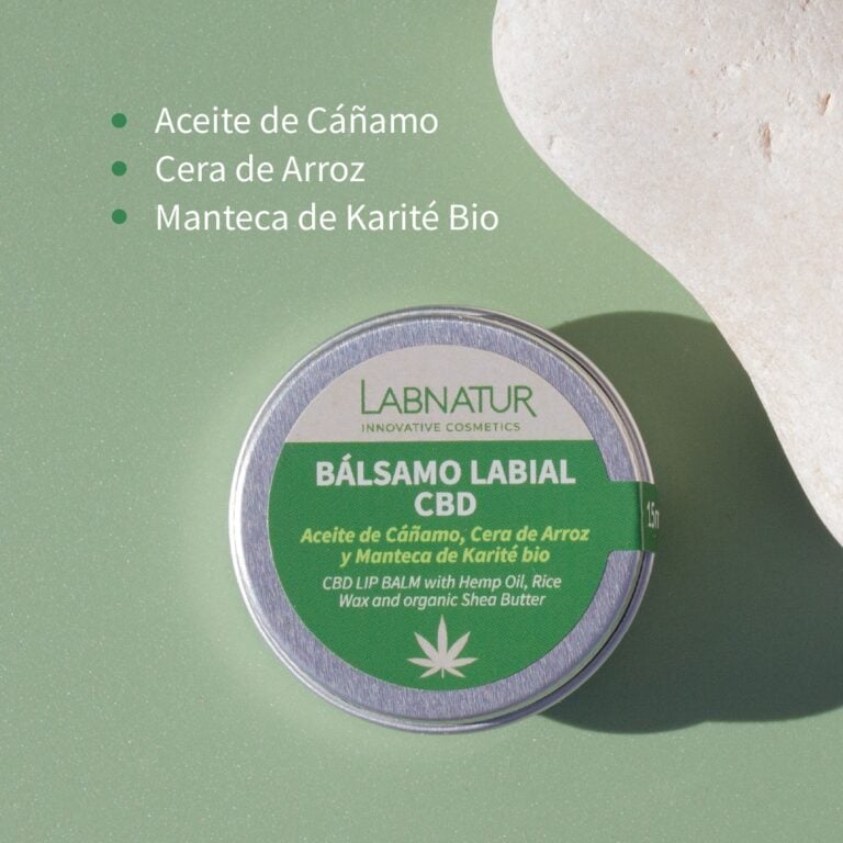 Bálsamo Labial CBD 15ml Labnatur natural para hidratar, reparar y proteger labios secos o agrietados.
