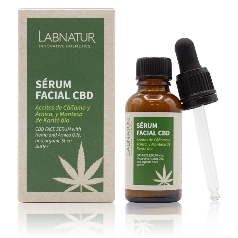 Sérum Facial CBD 30ml Labnatur natural y vegano con aceite de cáñamo, árnica y manteca de karité bio para piel sensible.