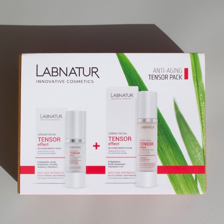 Pack Anti-Aging Tensor Effect Labnatur con crema facial y sérum efecto tensor en caja frontal.