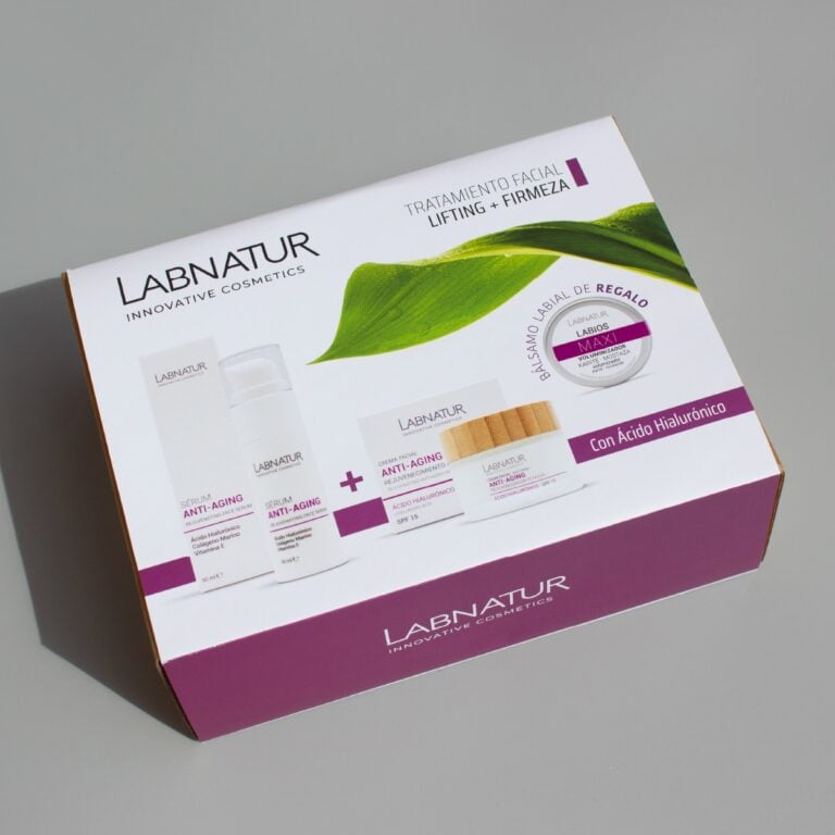 Caja regalo Pack Lifting más Firmeza Labnatur con crema anti-aging, sérum anti-aging y bálsamo labial.