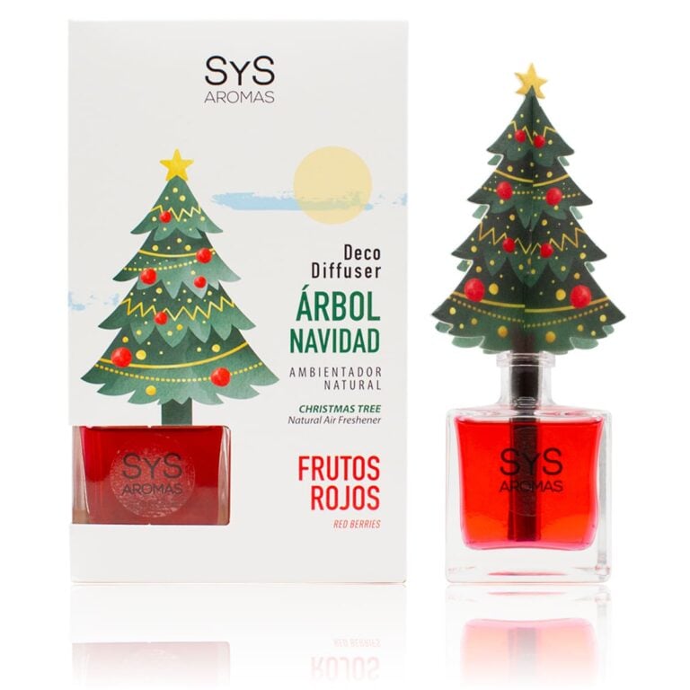 Ambientador difusor árbol de Navidad Frutos Rojos 90ml SYS Aromas decorativo aroma afrutado y navideño