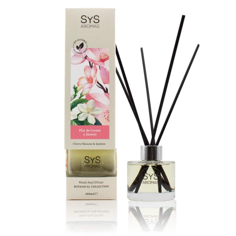 Ambientador mikado Flor de Cerezo y Jazmín 100ml SYS Aromas Botanical sin alcohol