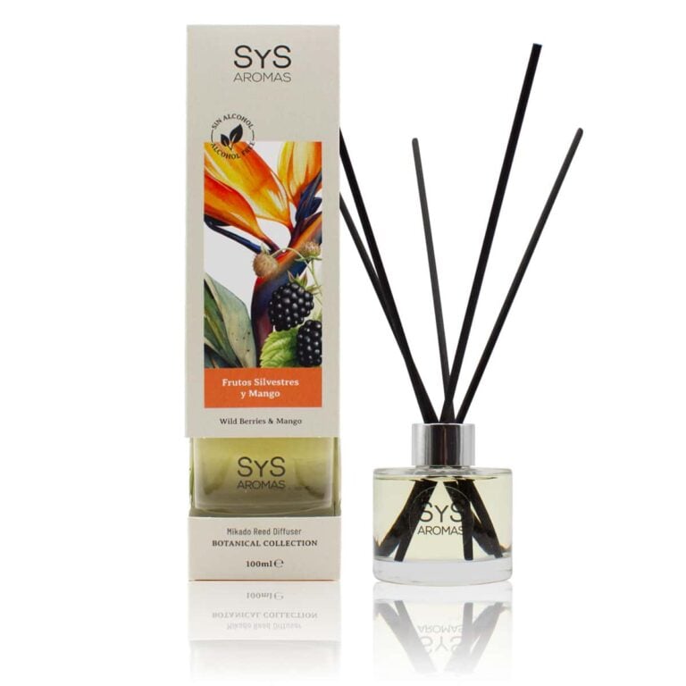 Ambientador mikado Frutos Silvestres y Mango 100ml SYS Aromas Botanical sin alcohol
