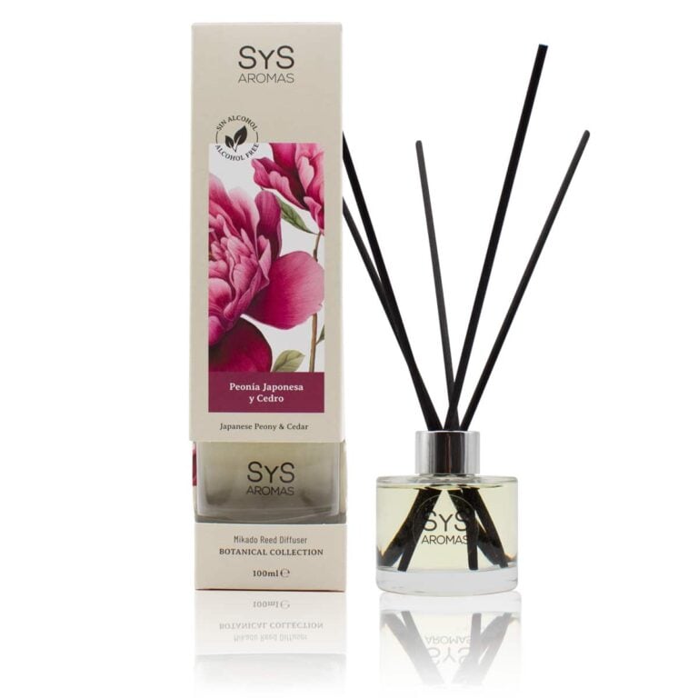 Ambientador mikado Peonía Japonesa y Cedro 100ml SYS Aromas Botanical sin alcohol