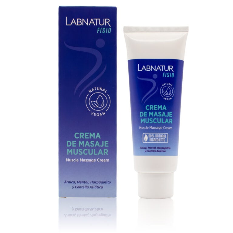 Crema de Masaje Muscular 125ml Labnatur Fisio con árnica, mentol, harpagofito y centella asiática.